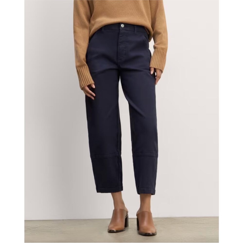 Everlane Navy Barrel Leg Pants